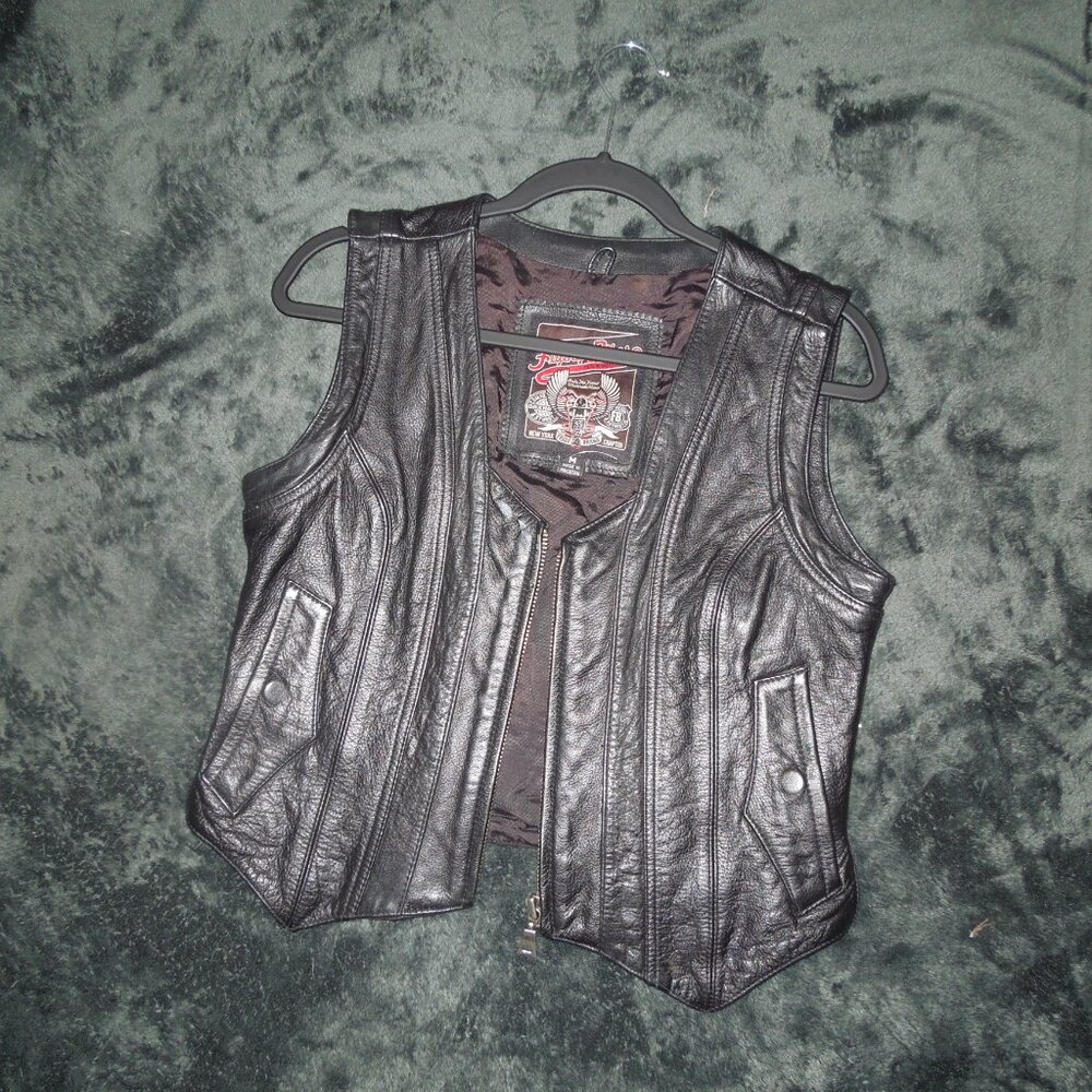 Authentic vintage Flying Bikes leather vest